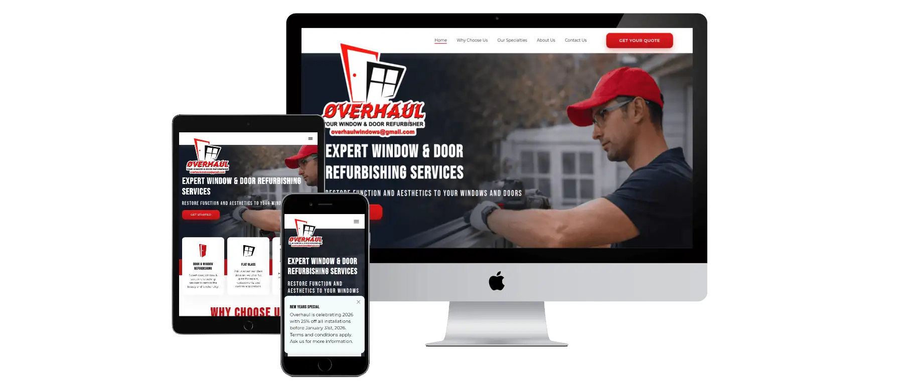 devices displaying websites